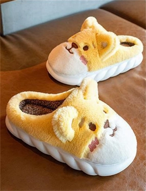 Adult Cotton Slippers Cow Slippers Women's Warm Plush Slippers Animal Slippers Men's Indoor Home and Outdoor Shoes for Winter Warmth