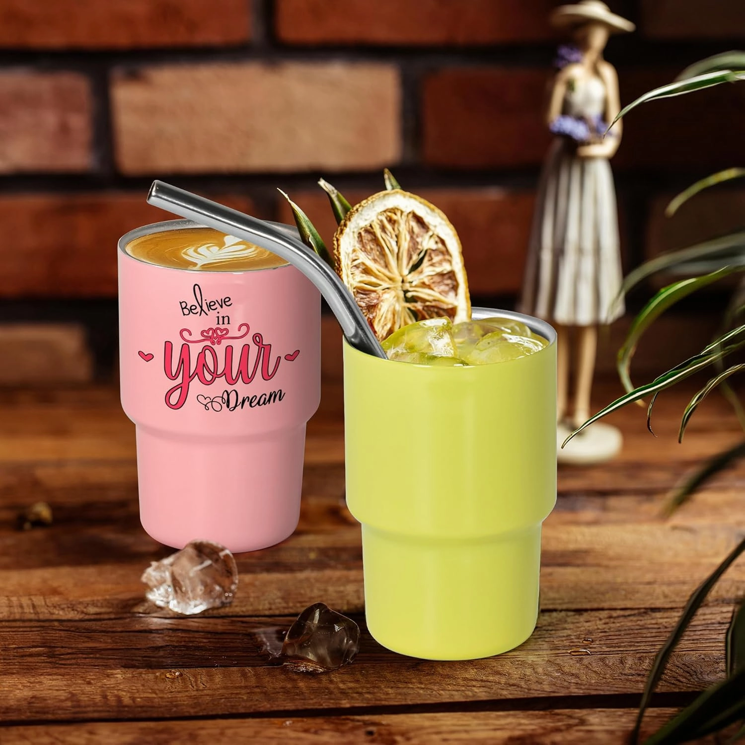 AGH 3oz Sublimation Shot Glasses Wine Tumbler with Straw, 24 Pcs Double Stainless Steel Wine Glass, Mini Insulated Coffee Mug Mugs For Bars, whiskey,Ice Cream, Tea,6 Colored