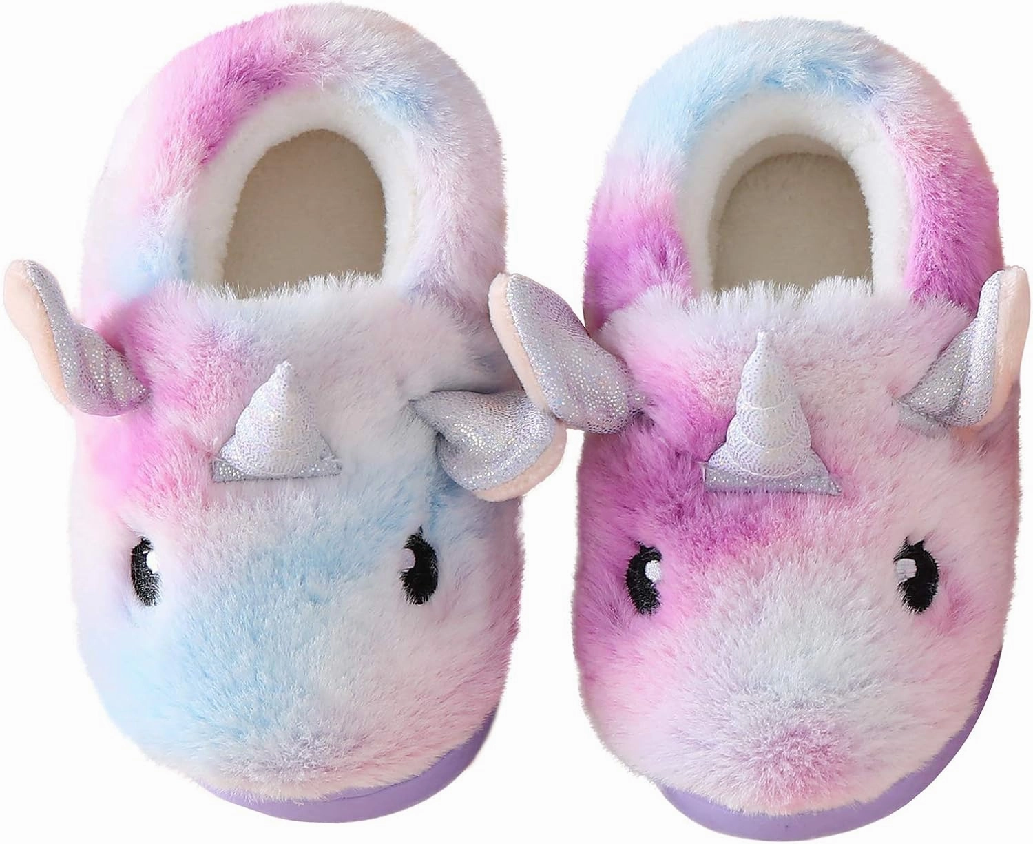 Ainikas Boys & Girls Toddler Plush House Slippers - Warm, Fluffy, Fuzzy Nonslip Winter Slippers