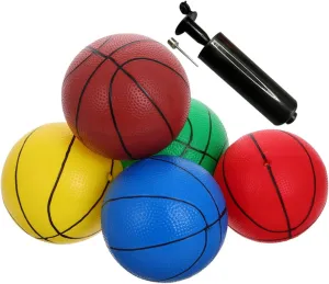 Alasum 6pcs Mini Basketball Set with Pump Soft Indoor Basketballs for Lightweight Replacement Balls for Over Door Hoops Fun Sport