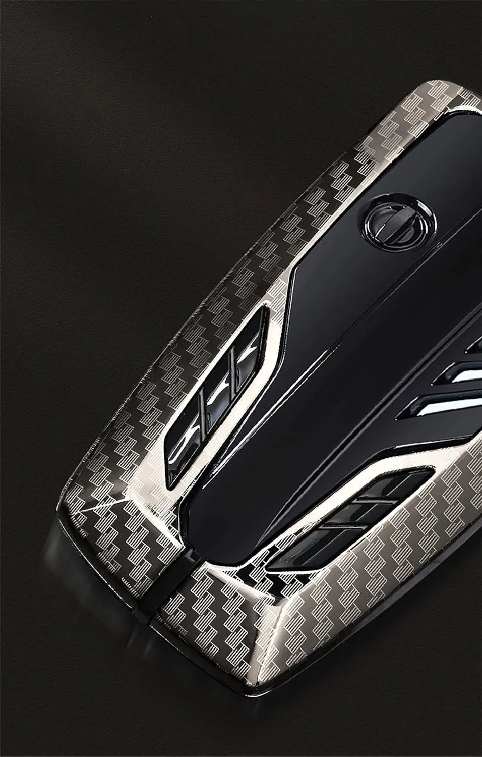 Alloy Car Key Case Rings Cover Holder for BMW 1 3 5 7 Series 530 F48 X1 X2 X3 X4 X5 X6 Classic Engine Head Concept (B Style Carbon Fiber)