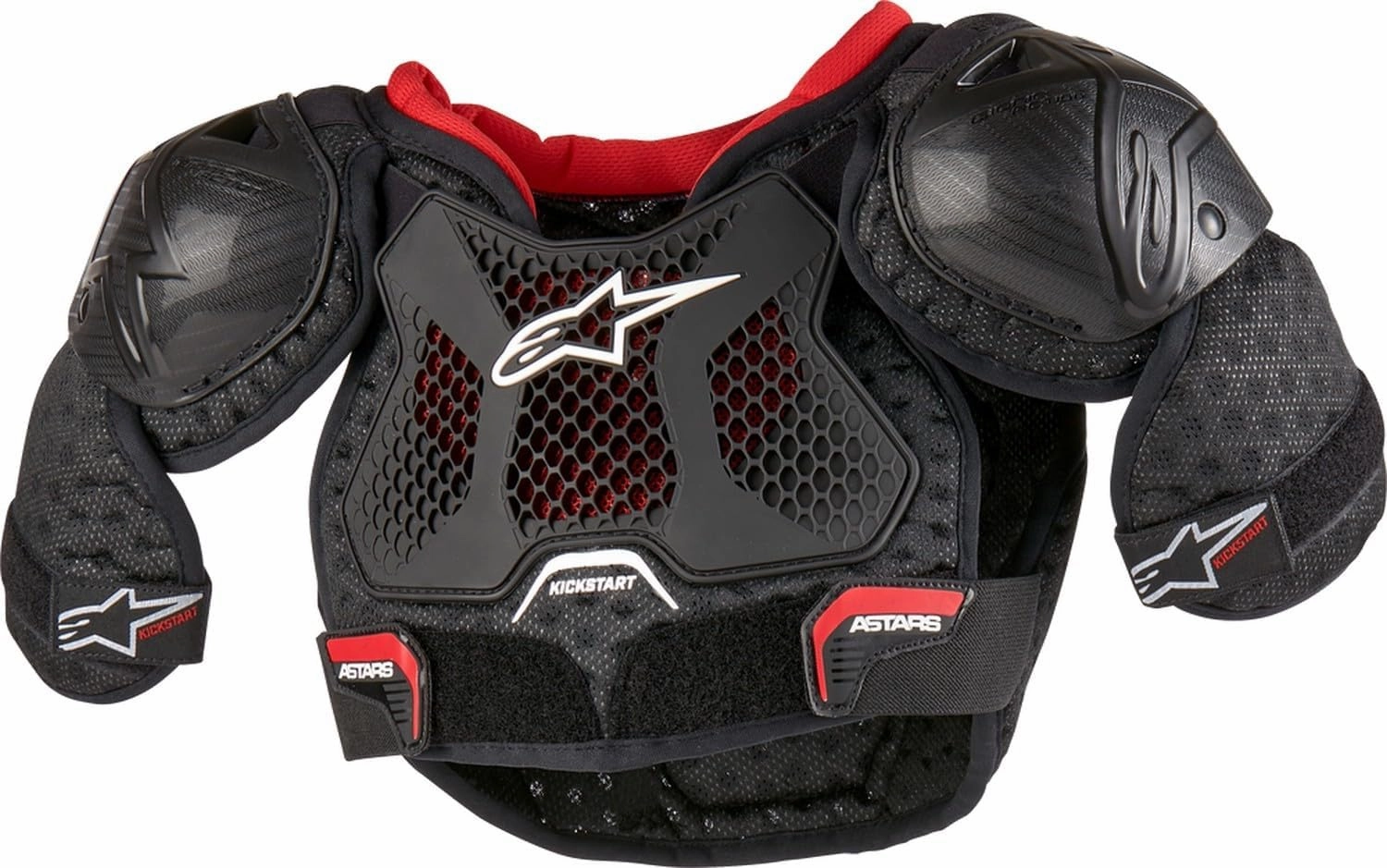 Alpinestars 6740624-13-4/6: Bionic Action Kickstart Chest Guard Black/Red Sz 4/6