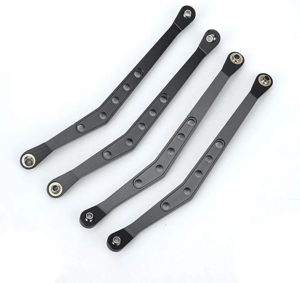 Aluminium Alloy Upper Suspension Links for 1/10 90018 RC Crawler, RC Car Accessory, Installation, Durably and Sturdy, Replaces Old Parts, Extends Toy Car (Black)
