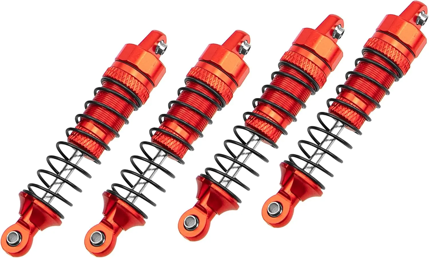 Aluminum Front & Rear Shocks Absorber Dampers Suspension Shocks #7660 7665 Compatible with Traxxas 1/18 LaTrax Teton Desert Prerunner RC Car (Red)