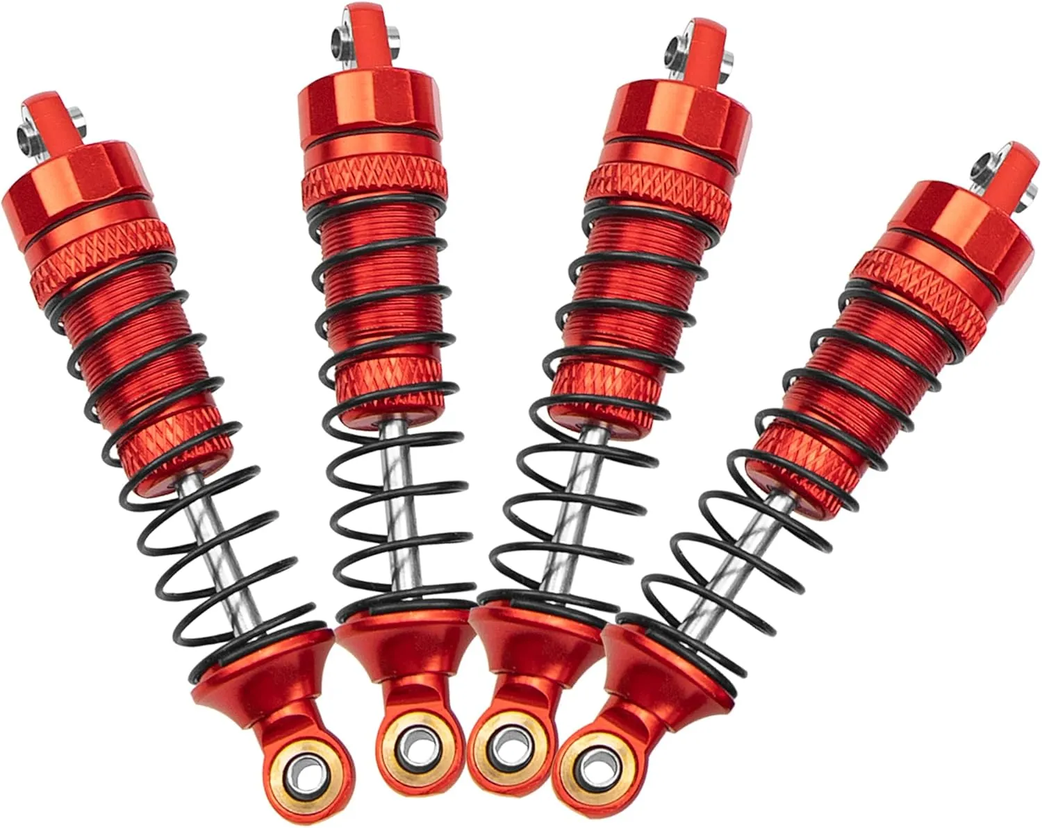 Aluminum Front & Rear Shocks Absorber Dampers Suspension Shocks #7660 7665 Compatible with Traxxas 1/18 LaTrax Teton Desert Prerunner RC Car (Red)