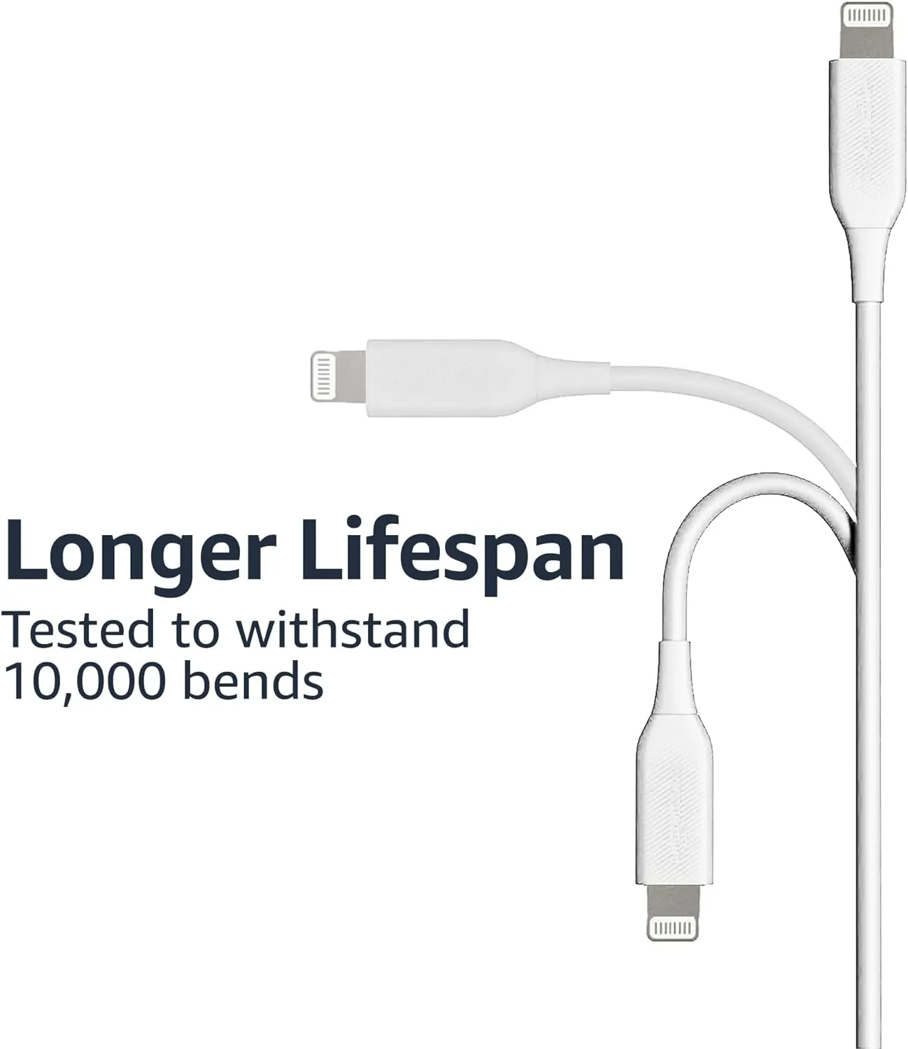 Amazon Basics 2-Pack Fast Charging USB-A to Lightning ABS Durable Charger Cable, MFi Certified for Apple iPhone Charging, iPhone 14 13 12 11 X Xs Pro, Pro Max, Plus, iPad, 6 Foot Length, White