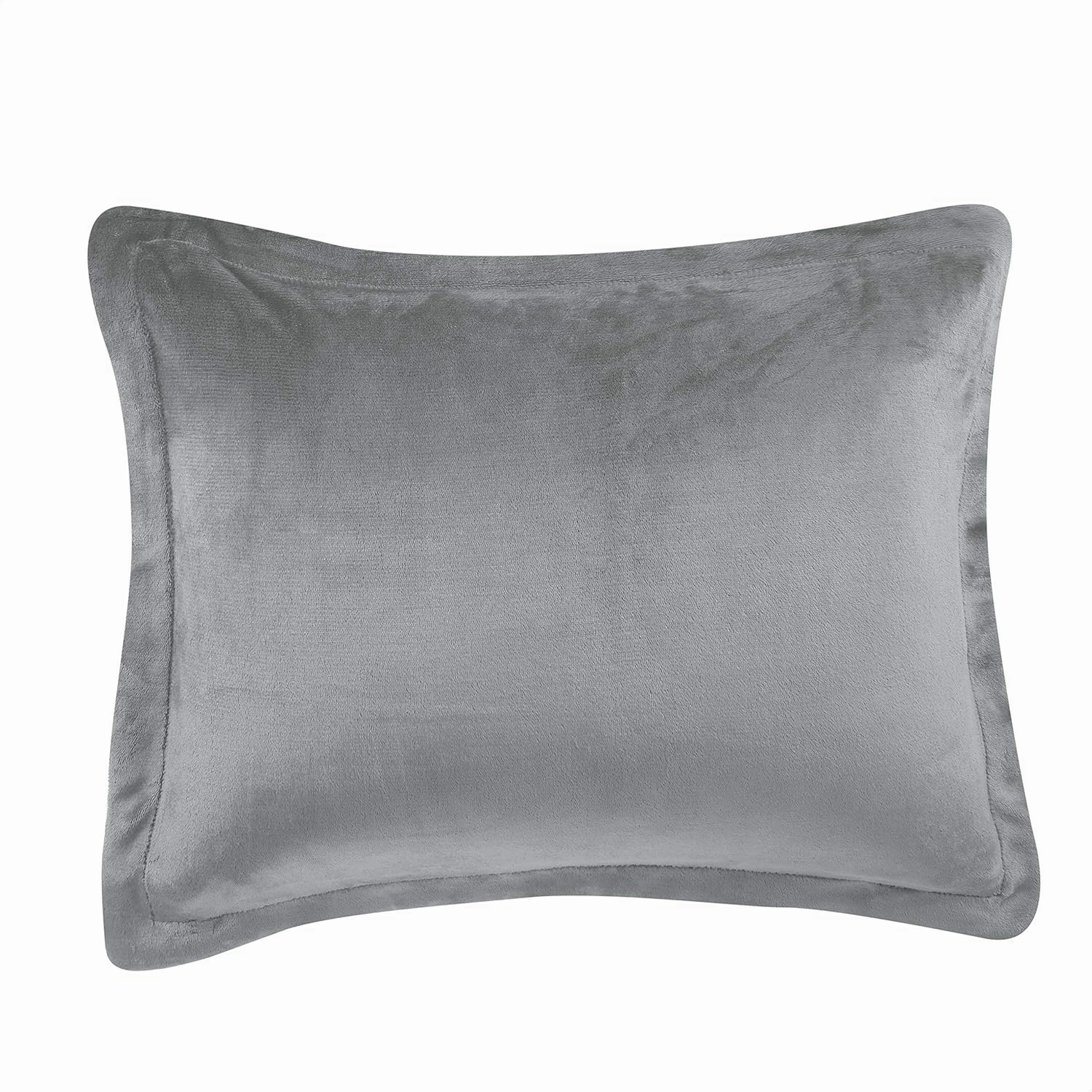 Amazon Basics 3 Piece Bedding Set, Micromink Sherpa, Ultra-Soft, Warm All Season Comforter, King, Charcoal, Solid