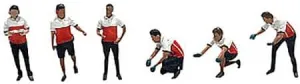 American Diorama 1/64 Figure Race Crew Set of 6