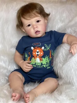 Anano Reborn Toddler Dolls Boy Liam 20 inch Full Body Vinyl Baby Boy Handmade Anatomically Correct Baby Doll Toy Birthday Xmas Gift Set