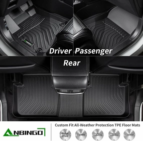 ANBINGO® Floor Mat & Cargo Liner for 2012-2016 CRV, LX | SE | EX (Without Subwoofer Under The Passenger Seat) Waterproof Car Mats, All Weather TPE Floor Liners, Front & Rear Row & Trunk Mat, CR-V