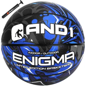 AND1 Enigma Basketball : Youth Sized Rubber Streetball for Indoor and Outdoor Use, Deep Channel Construction and Durability, Includes 10” Pump
