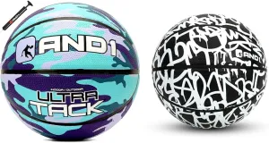 AND1 Ultra Grip Basketball: Official Regulation Size 7 (29.5 inches) Rubber & Chaos Rubber Basketball: Game Ready, Office Regulation Size (29.5”) Streetball, Made for Indoor