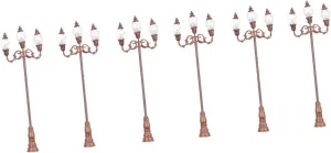 Angoily 3sets Miniature Garden Decor Mini Street Light Model Train Layout Mini House Decor 2pcs*3