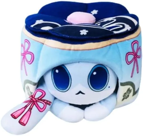 Anime Neuvillette Arlecchino Kamisato Ayaka Cat Cake Doll Action Figure Characters Collection Desktop Display Toys (Kamisato Ayaka)