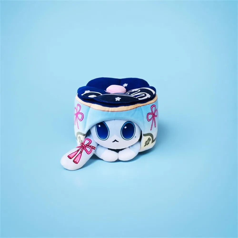 Anime Neuvillette Arlecchino Kamisato Ayaka Cat Cake Doll Action Figure Characters Collection Desktop Display Toys (Kamisato Ayaka)