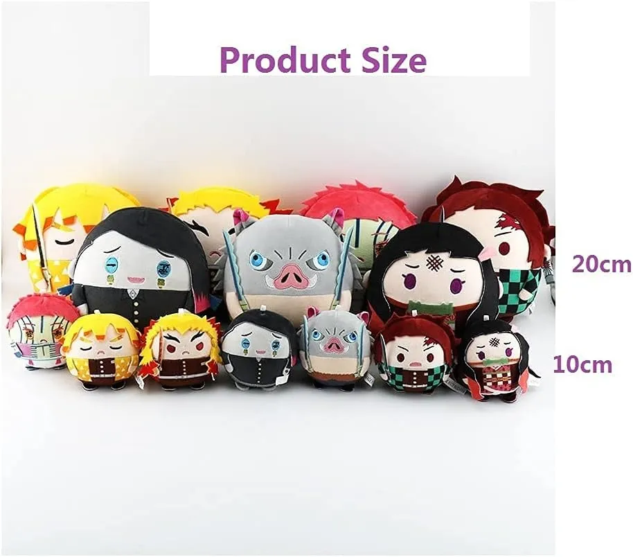 Anime Plush Doll Toy Tanjirou Nezuko Stuffed Plushie Figures Keychain Decoration Kids Gifts Halloween Cosplay Props (Hashibira Inosuke, 20cm/7.87inch)
