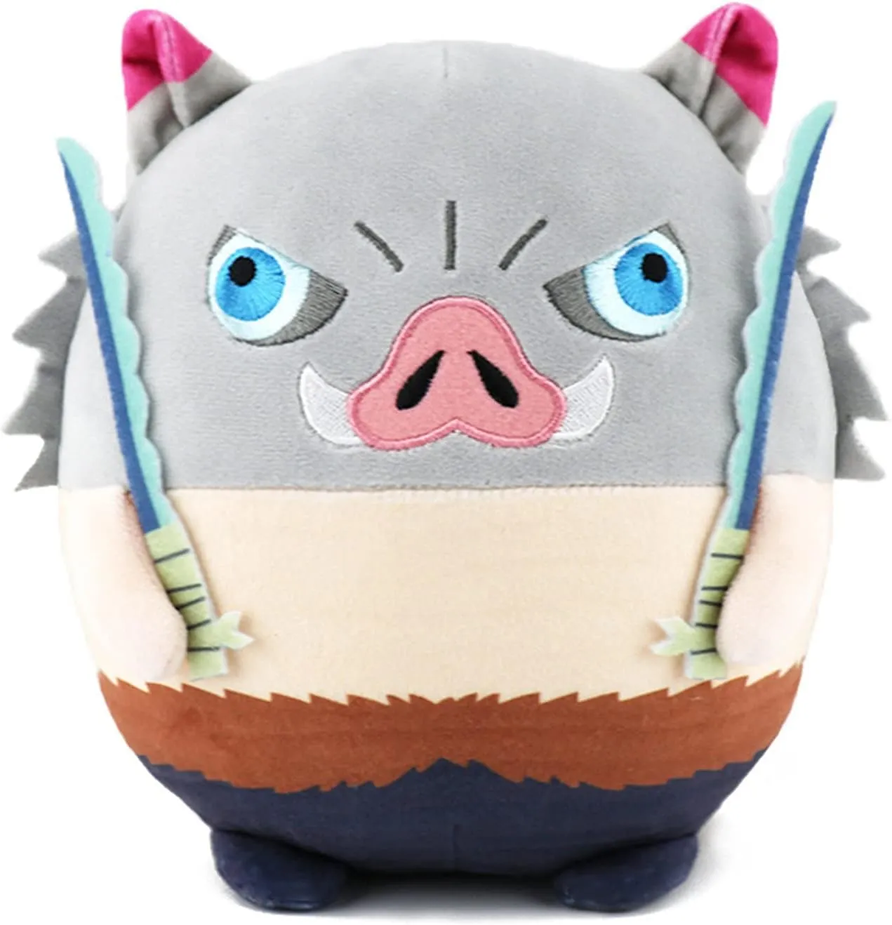 Anime Plush Doll Toy Tanjirou Nezuko Stuffed Plushie Figures Keychain Decoration Kids Gifts Halloween Cosplay Props (Hashibira Inosuke, 20cm/7.87inch)
