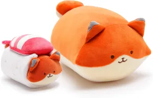 Anirollz Stuffed Animal Plush Toy – 2 Pieces 6"  10" Set Plush Doll | Soft, Squishy, Warm, Cute, Comfort, Safe | Birthday Gift Pillow with Kawaii Fox Foxiroll