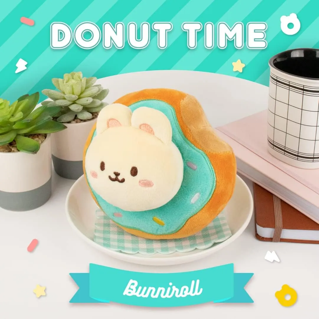 Anirollz Stuffed Animal Plush Toy – 6" Small Donut Doll |Soft, Squishy, Warm, Cute, Comfort, Safe | Birthday Pillow with Kawaii Bunny Rabbit in Mint Donut Bunniroll