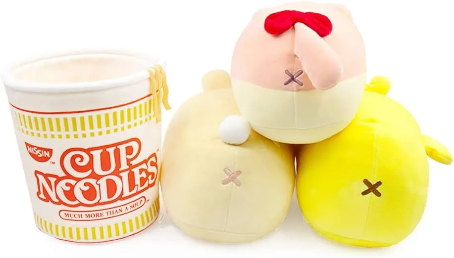 Anirollz Stuffed Animal Plush Toy - Official Nissin Cup Noodle Roll Blanket Outfitz Doll |Soft, Squishy, Warm, Cute, Comfort, Safe| Pillow with Bunny - Birthday Decorations Gift 9" Bunniroll