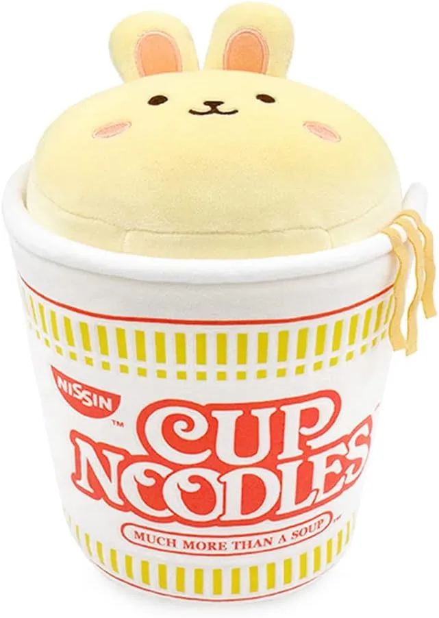 Anirollz Stuffed Animal Plush Toy - Official Nissin Cup Noodle Roll Blanket Outfitz Doll |Soft, Squishy, Warm, Cute, Comfort, Safe| Pillow with Bunny - Birthday Decorations Gift 9" Bunniroll