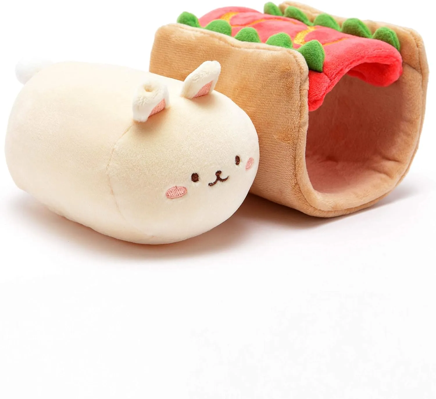Anirollz Stuffed Animal Plush Toy - Official Roll Blanket Outfitz Doll |Soft, Squishy, Warm, Cute, Comfort, Safe| Hot Dog Pillow with Bunny - Birthday Decorations Gift 6" Bunniroll