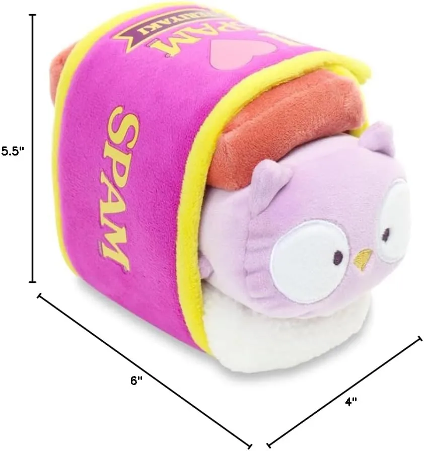 Anirollz Stuffed Animal Plush Toy - Official SPAM Musubi Blanket Outfitz Doll | Soft, Squishy, Warm, Cute, Comfort, Safe| Pillow with Owl - Birthday Decorations Graduation Gift 6" Owlyroll