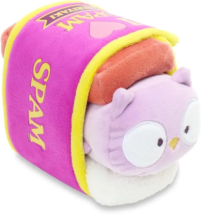 Anirollz Stuffed Animal Plush Toy - Official SPAM Musubi Blanket Outfitz Doll | Soft, Squishy, Warm, Cute, Comfort, Safe| Pillow with Owl - Birthday Decorations Graduation Gift 6" Owlyroll