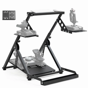 Anman Foldable Flight Simulation Cockpit 3.0 with Fixed Slot Fit for Logitech/Thrustmaster/Hotas Warthog/Fanatec,Electronics Adjustable Fight Sim Mount Pedals, Steering Wheel Not Included
