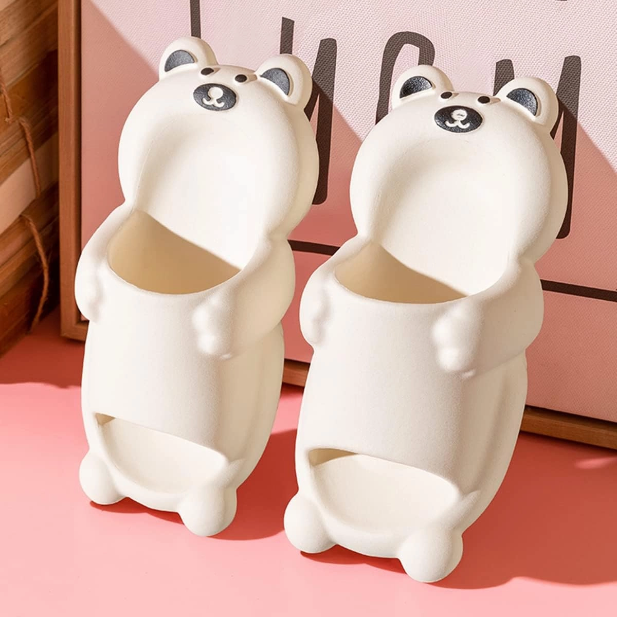 Aoakva Kawaii Slippers Kawaii Clogs Mules for Girls Women Cute Bunny/Bear Summer Shower Slippers Non-Slip Beach Shoes EVA Soft