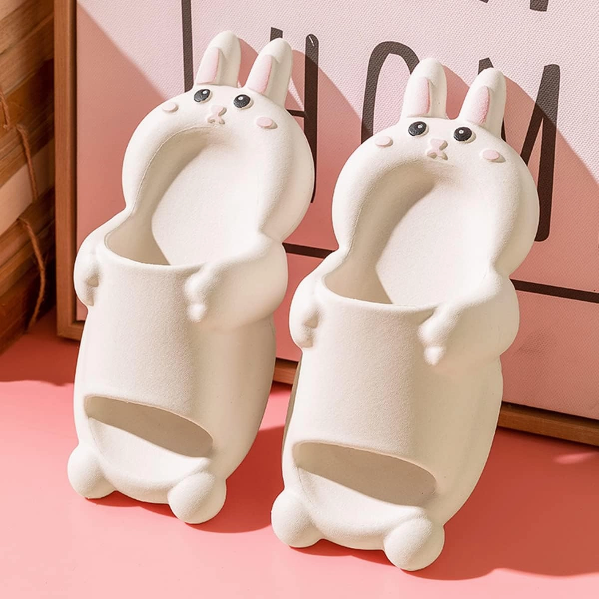 Aoakva Kawaii Slippers Kawaii Clogs Mules for Girls Women Cute Bunny/Bear Summer Shower Slippers Non-Slip Beach Shoes EVA Soft