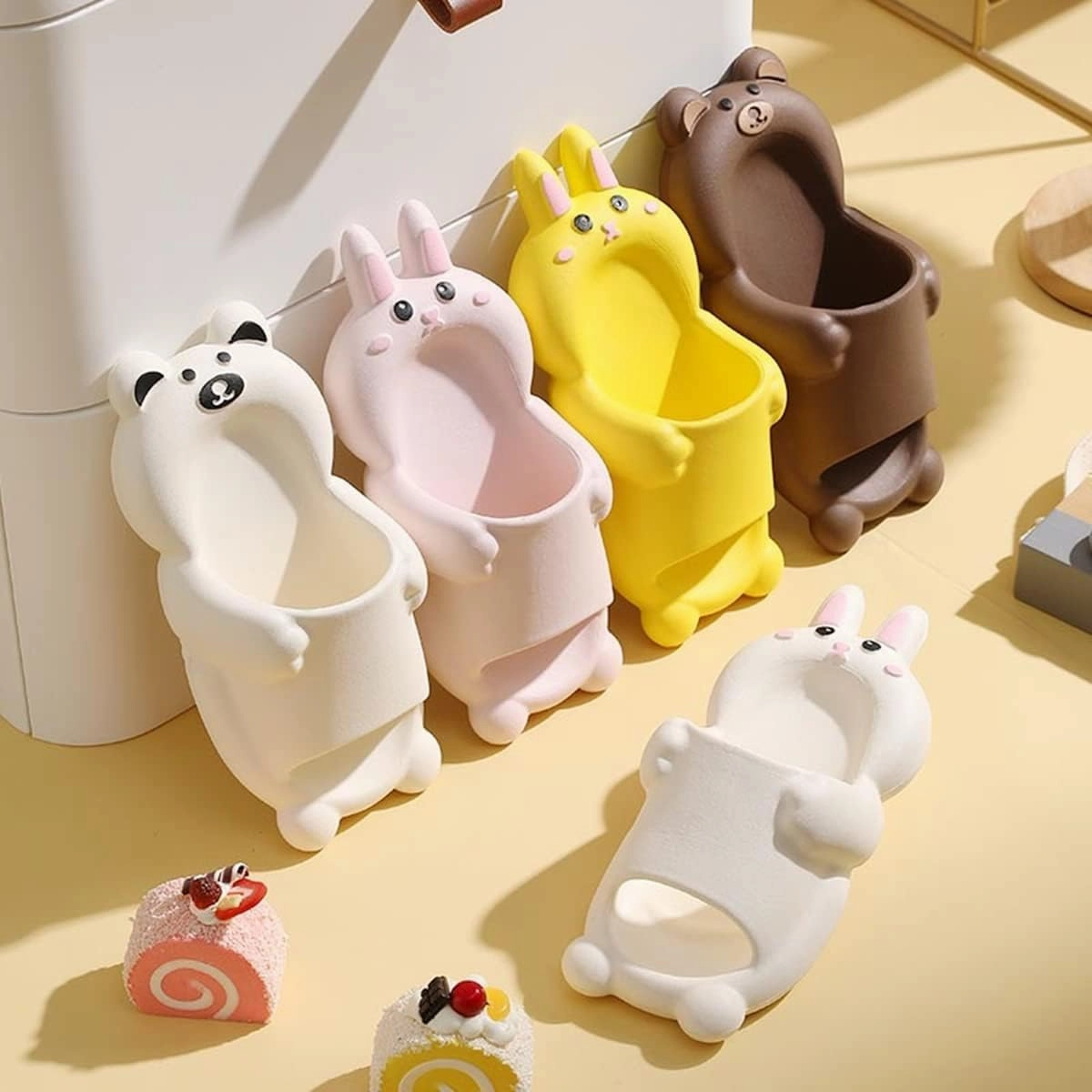 Aoakva Kawaii Slippers Kawaii Clogs Mules for Girls Women Cute Bunny/Bear Summer Shower Slippers Non-Slip Beach Shoes EVA Soft