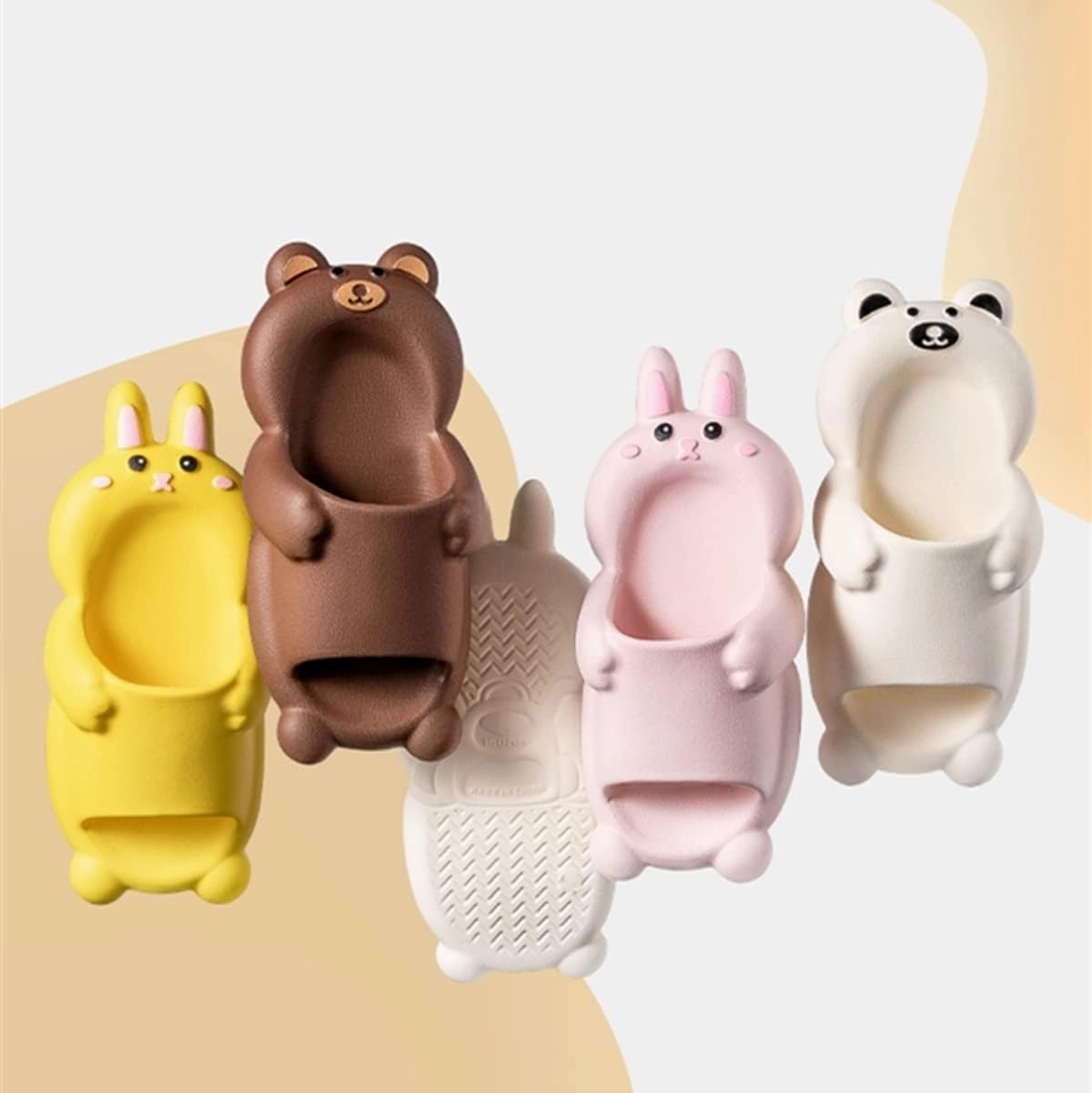 Aoakva Kawaii Slippers Kawaii Clogs Mules for Girls Women Cute Bunny/Bear Summer Shower Slippers Non-Slip Beach Shoes EVA Soft