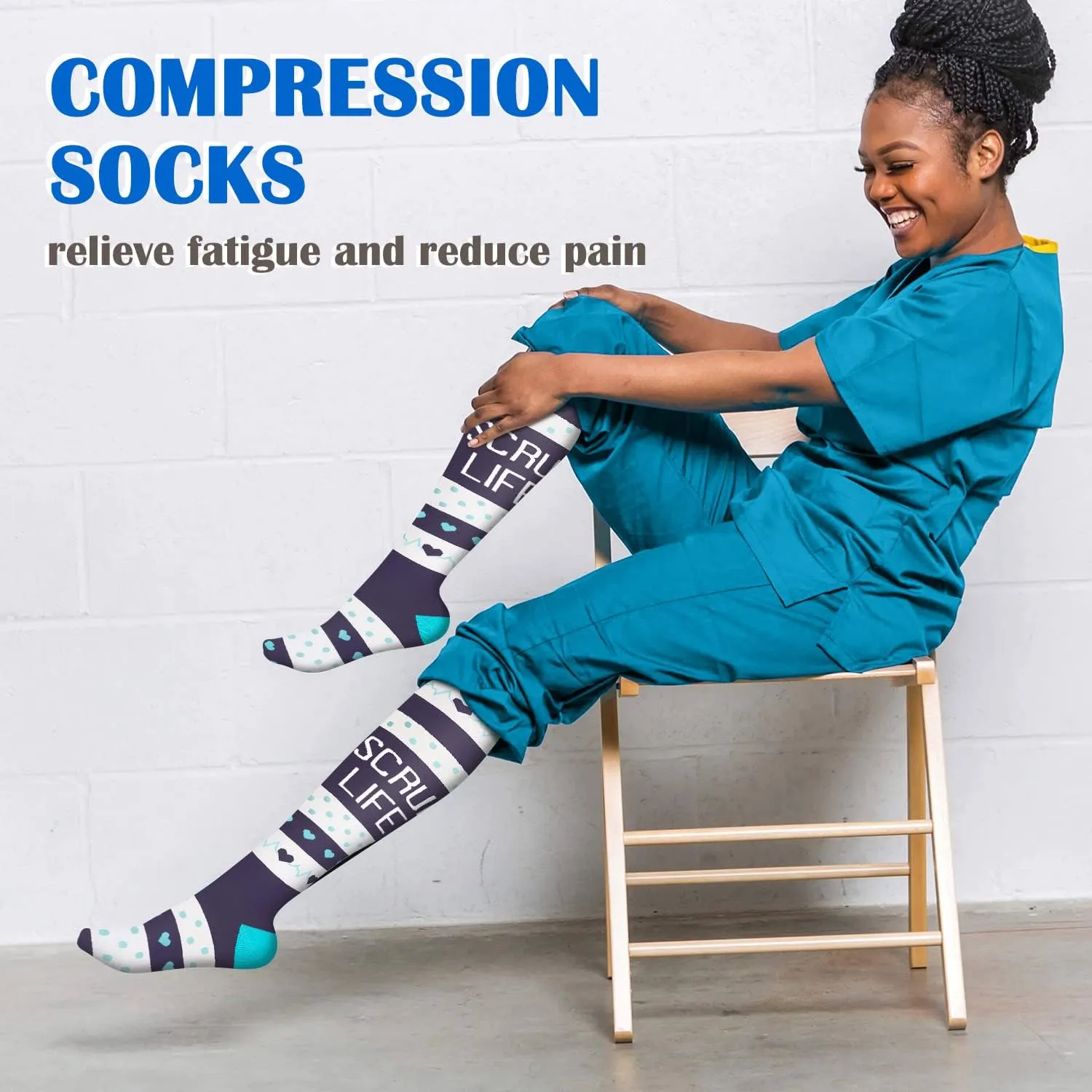 Aoliks Medical Compression Socks for Women & Men, Support Knee High Socks for Running,Nurses,Travel