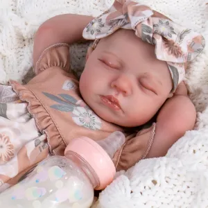 Aori Lifelike Reborn Baby Dolls - Realistic 20-Inch Newborn Real Life Baby Girl Doll with Poseable Limbs and Feeding Kit, Set for Kids 3 