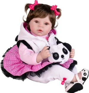 Aori Reborn Baby Dolls 22 Inch - Realistic Baby Doll for Kids 3  Years - Lifelike Newborn Baby Girl in Panda Outfit - Handmade Cloth Body Doll for Gift, Collection & Role Play