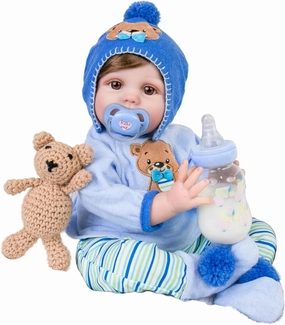 Aori Reborn Baby Boy Doll - 22 Inch Realistic Lifelike Weighted Newborn Boy with Ultra Soft Body, Pacifier, Outfit | Handmade Soft Vinyl Baby Doll for Kids 3 , Toddlers, Collectors