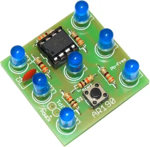 AR190/B Electronic Cube with 7 Blue Flashing LEDs Great Fun Electric Cube Replacement Simple Soldering Kit