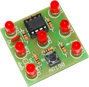 AR190/R Electronic Cube with 7 Red Flashing LEDs Great Fun Electric Cube Replacement Simple Soldering Kit