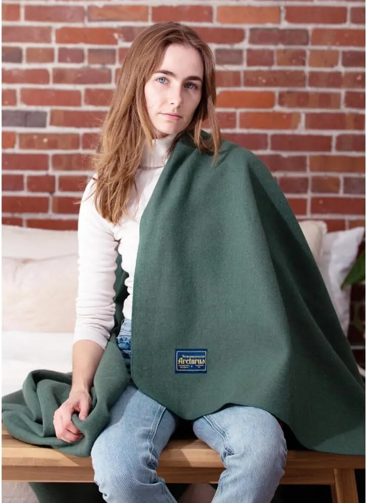 Arcturus Bighorn 100% Virgin Wool Blanket | Heirloom-Quality Wool Bedding for Home & Cabin | Warm, Thick & Durable (King Size, Sage)