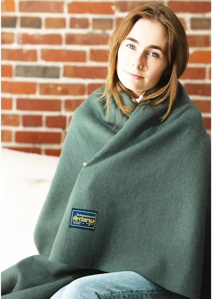 Arcturus Bighorn 100% Virgin Wool Blanket | Heirloom-Quality Wool Bedding for Home & Cabin | Warm, Thick & Durable (King Size, Sage)