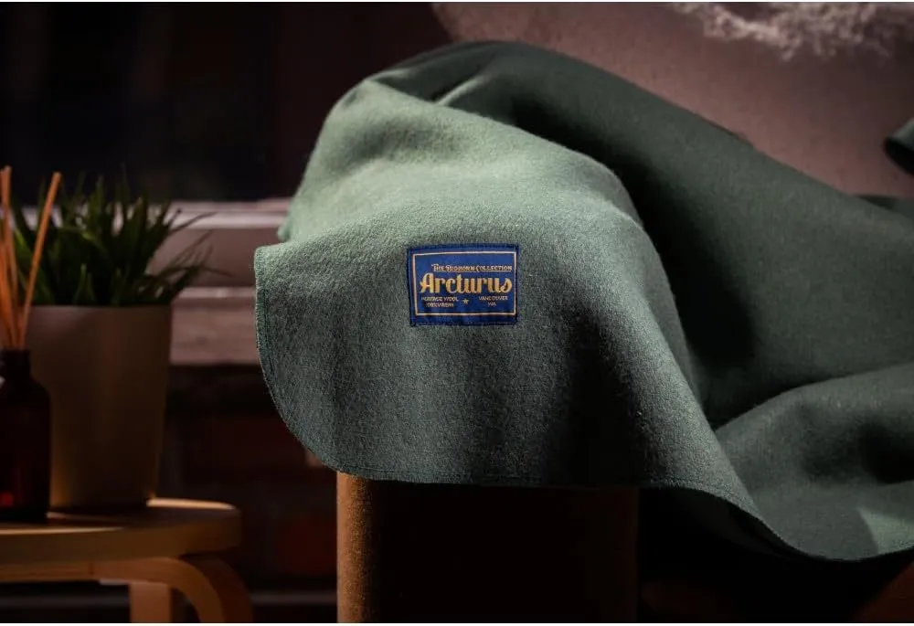 Arcturus Bighorn 100% Virgin Wool Blanket | Heirloom-Quality Wool Bedding for Home & Cabin | Warm, Thick & Durable (King Size, Sage)