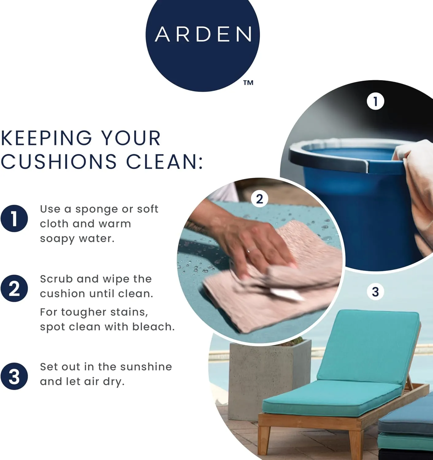 Arden Outdoor Plush Modern Tufted Chaise Cushion, 76 x 22, Rain-Proof, Fade Resistant, Tufted Cushion for Chaise Lounger Sapphire Morrison Floral
