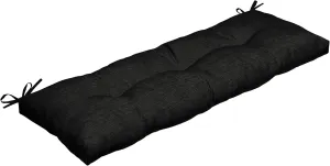 Arden Selections Outdoor Plush Modern Tufted Bench Cushion, 48 x 18, Water Repellent, Fade Resistant, Tufted Bench Cushion for Bench and Swing 48 x 18, Black Leala