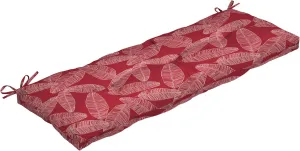 Arden Selections Outdoor Plush Modern Tufted Bench Cushion, 48 x 18, Water Repellent, Fade Resistant, Tufted Bench Cushion for Bench and Swing 48 x 18, Red Leaf Palm