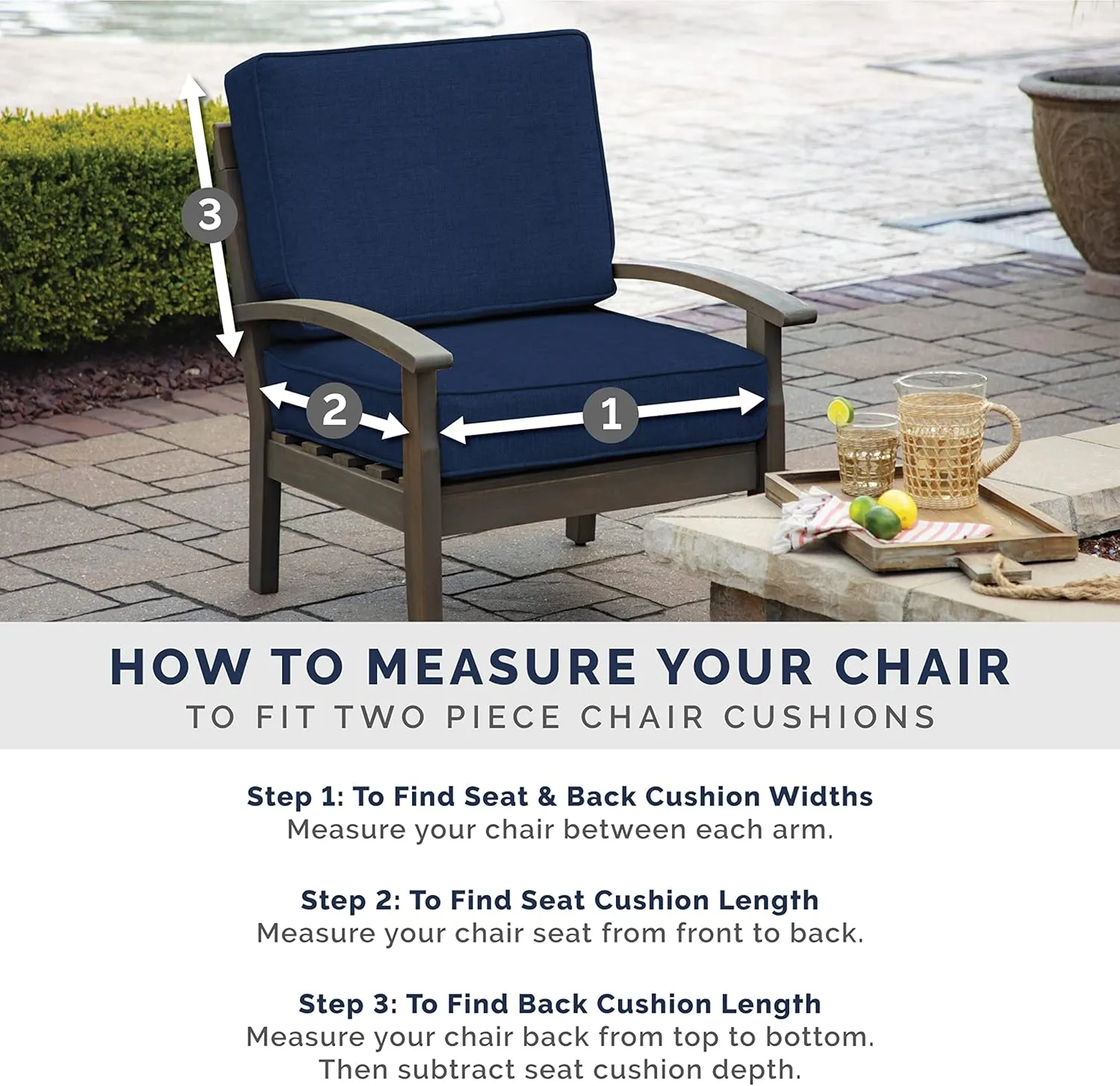 Arden Selections Outdoor Plush Modern Tufted Blowfill Dining Chair Cushion, 21 x 40, Water Repellent, Fade Resistant, Tufted Cushion for Dining and Bistro Chairs 21 x 40, Aqua Leala