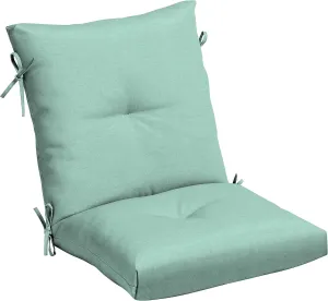 Arden Selections Outdoor Plush Modern Tufted Blowfill Dining Chair Cushion, 21 x 40, Water Repellent, Fade Resistant, Tufted Cushion for Dining and Bistro Chairs 21 x 40, Aqua Leala