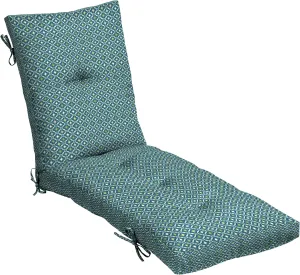 Arden Selections Outdoor Plush Modern Tufted Chaise Cushion, 76 x 22, Water Repellent, Fade Resistant, Tufted Cushion for Chaise Lounger 76 x 22, Alana Tile