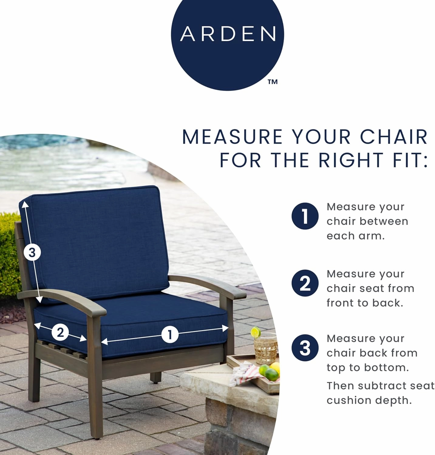 Arden Outdoor Plush Modern Tufted Chaise Cushion, 76 x 22, Rain-Proof, Fade Resistant, Tufted Cushion for Chaise Lounger Sapphire Morrison Floral