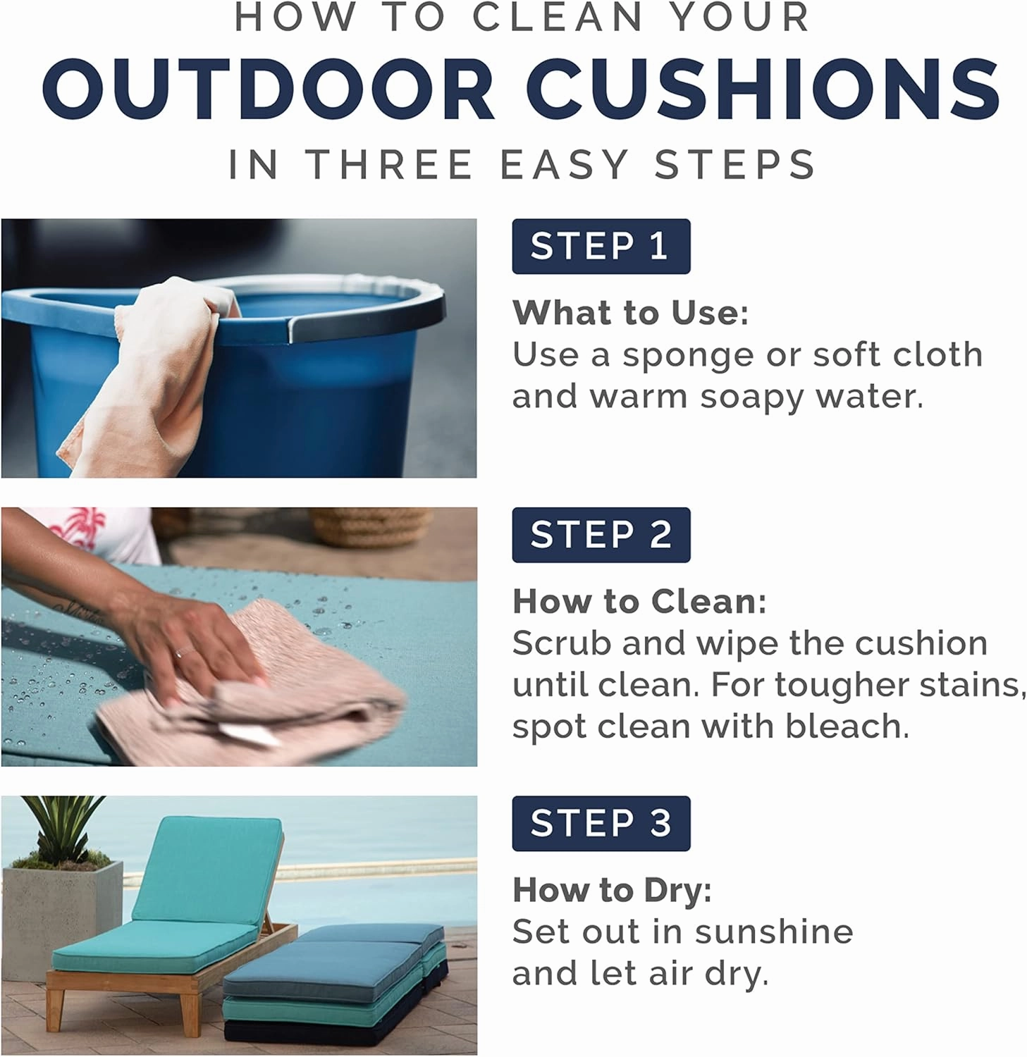 Arden Selections Outdoor Plush Modern Tufted Chaise Cushion, 76 x 22, Water Repellent, Fade Resistant, Tufted Cushion for Chaise Lounger 76 x 22, Black Leala